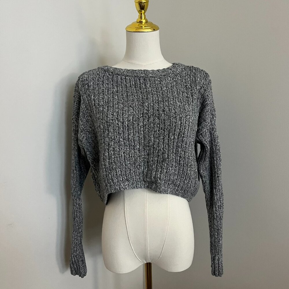 Hollister Cropped Knit Tie Back Sweater